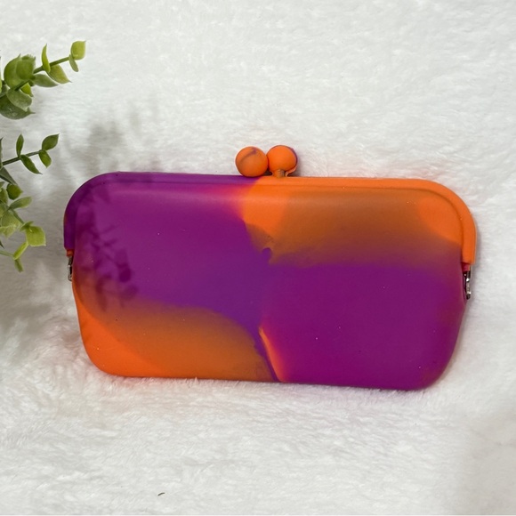 Handbags - Vibrant Silicone Orange and Purple Women's Clutch